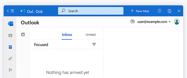 Modern Outlook app on Windows email setup screen
